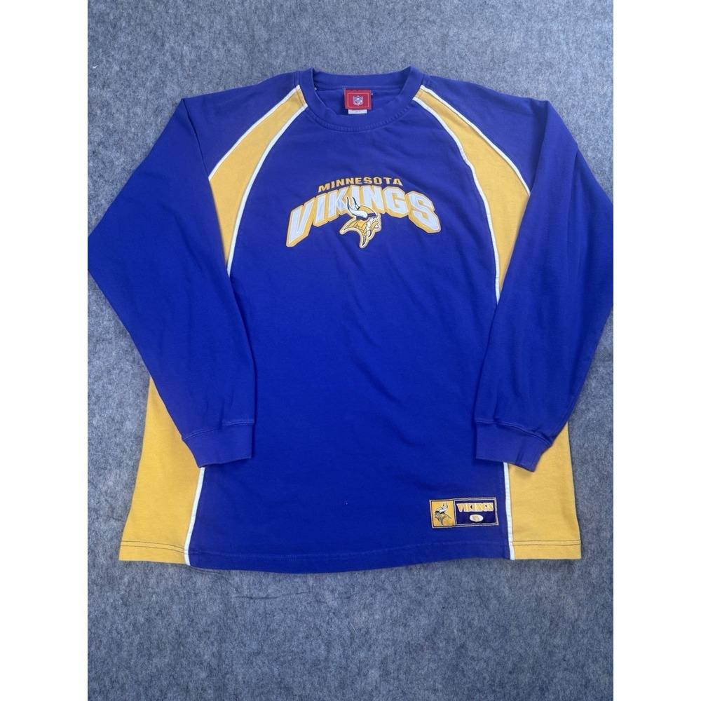 Minnesota‎ Vikings Shirt Mens XL NFL Purple Yellow Pullover Athletic Tee